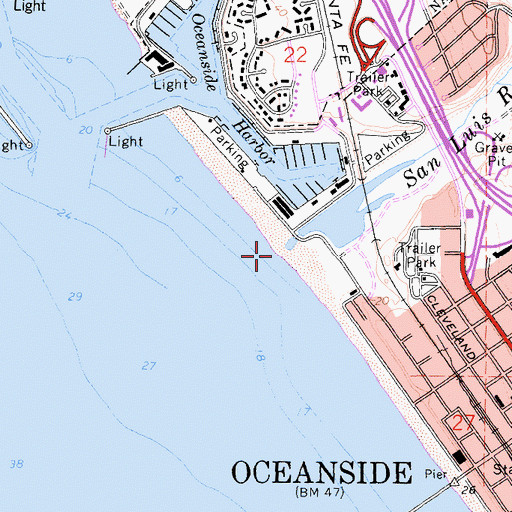 Topographic Map of San Luis Rey River, CA