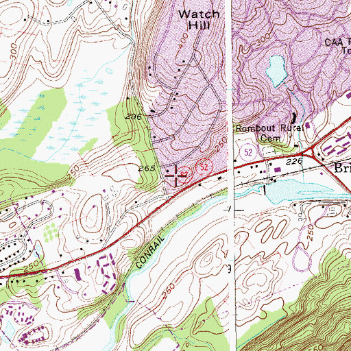 Topographic Map of Rombout Volunteer Fire Company Station 2, NY