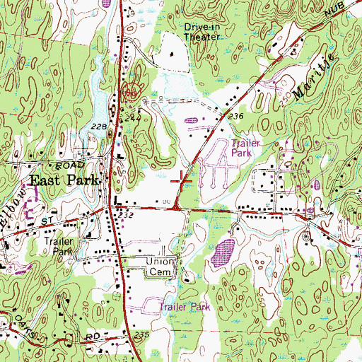 Topographic Map of Roosevelt Fire District Station 1, NY