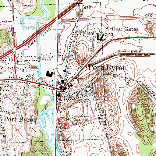 Topographic Map of Port Byron Fire Department, NY