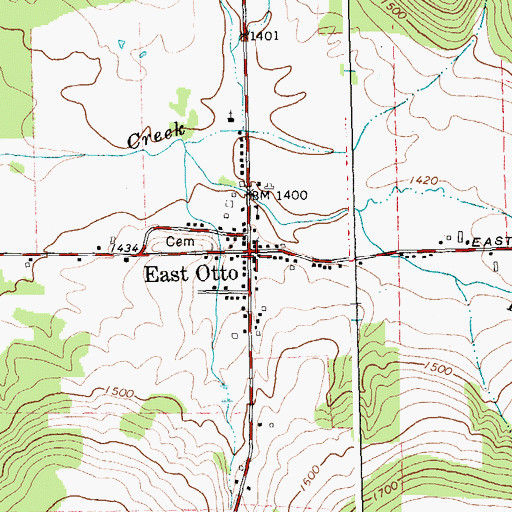 Topographic Map of East Otto Fire District, NY