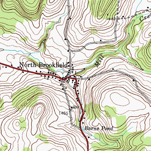 Topographic Map of North Brookfield Volunteer Fire Department, NY
