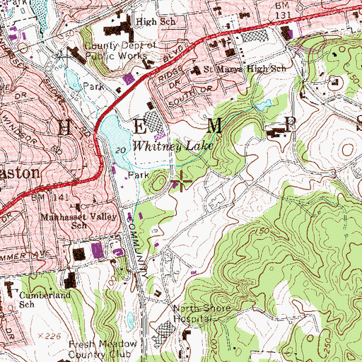 Topographic Map of Manhasset Lakeville Fire Department Company 2, NY