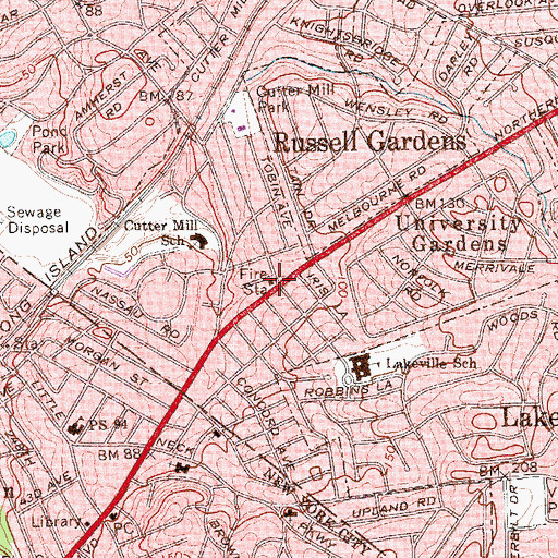 Topographic Map of Manhasset Lakeville Fire Department Company 4, NY
