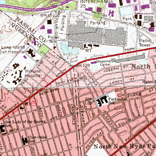Topographic Map of Manhasset Lakeville Fire Department Company 5, NY
