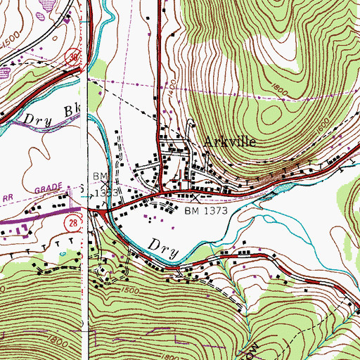 Topographic Map of Arkville Volunteer Fire Department, NY