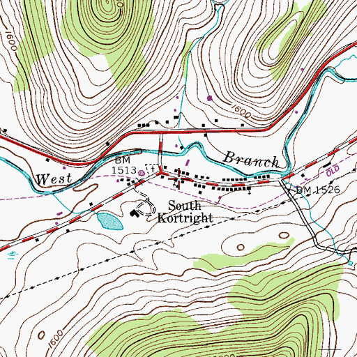 Topographic Map of South Kortright Volunteer Fire Department, NY