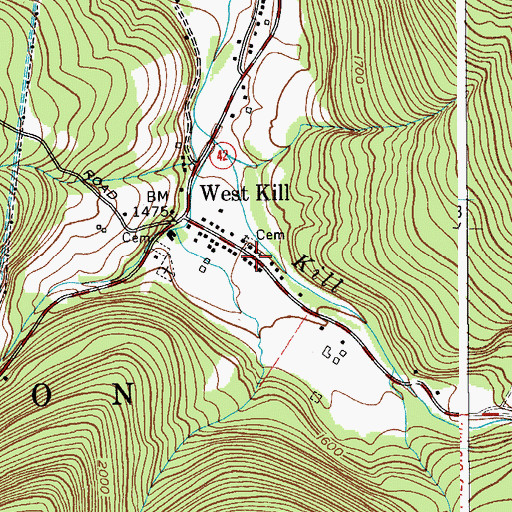Topographic Map of Lexington Volunteer Fire Department Station 2, NY