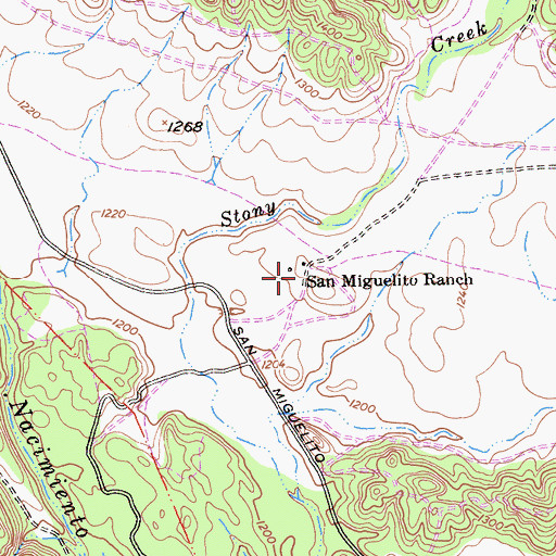 Topographic Map of San Miguelito Ranch, CA