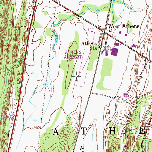 Topographic Map of West Athens Limestreet Fire Company Station 1, NY