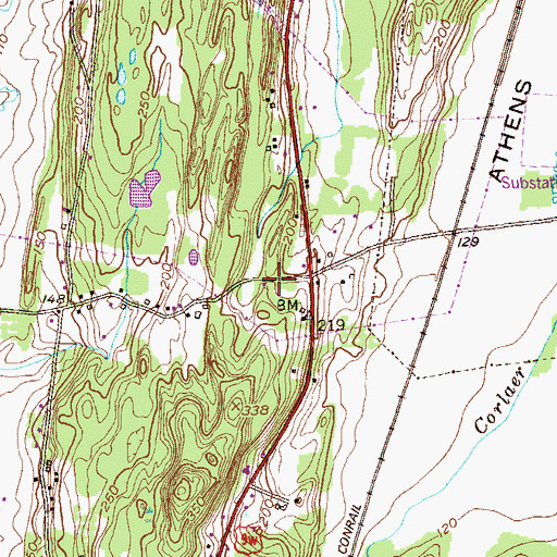 Topographic Map of West Athens Limestreet Fire Company Station 2, NY