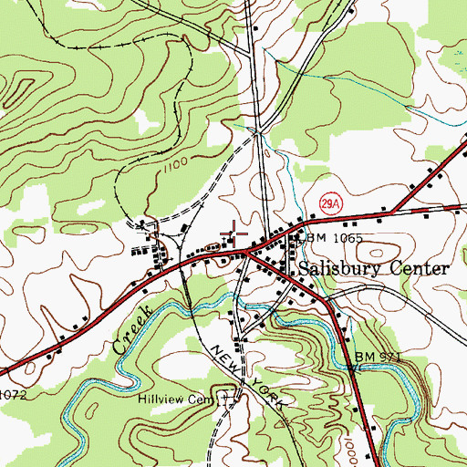 Topographic Map of Salisbury Volunteer Fire Department Station 1, NY