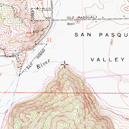 Topographic Map of San Pasqual Valley, CA