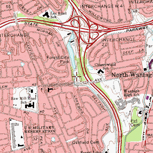 Topographic Map of Wantagh Hook Ladder and Engine Company 1 Station 6, NY