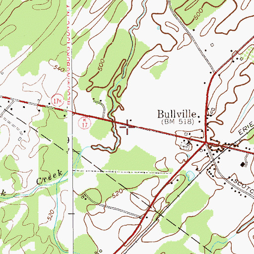 Topographic Map of Bullville Fire Volunteer Fire Company, NY