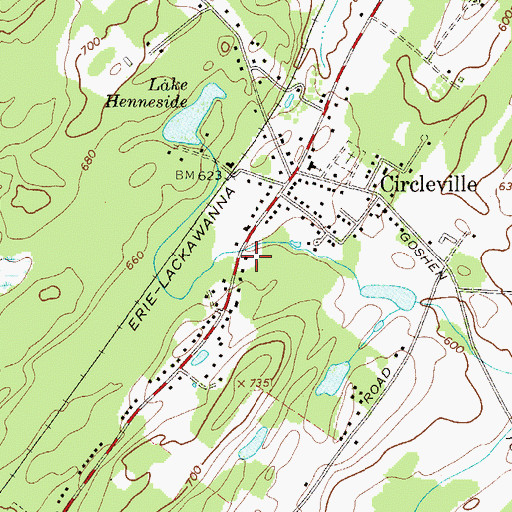 Topographic Map of Circleville Volunteer Fire Department Station 1, NY