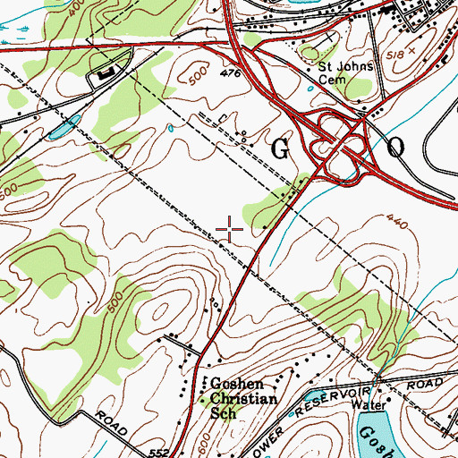 Topographic Map of Goshen Fire District Dikeman Engine and Hose Company 3, NY