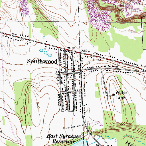 Topographic Map of Southwood Volunteer Fire Department, NY