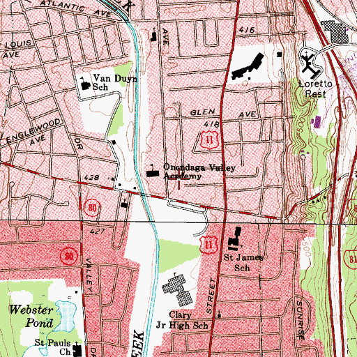 Topographic Map of Syracuse Fire Department Station 18, NY