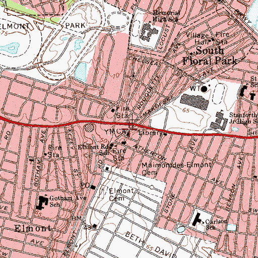 Topographic Map of Elmont Fire Department EMS Squad, NY