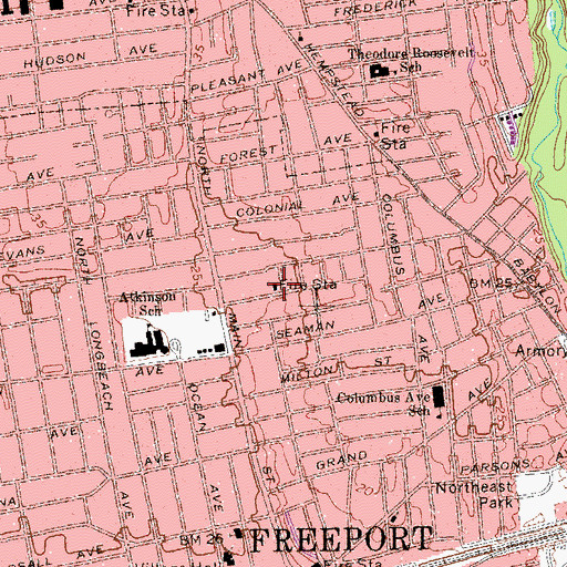 Topographic Map of Freeport Volunteer Fire Department Hose Company 5, NY