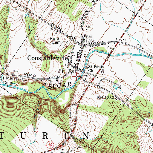 Topographic Map of Constableville Volunteer Fire Company, NY