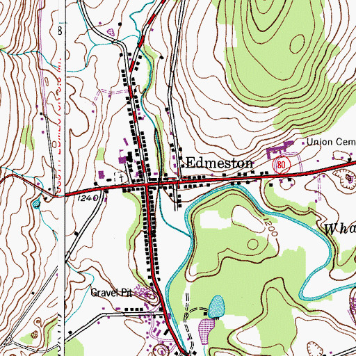 Topographic Map of Edmeston Volunteer Fire Department, NY