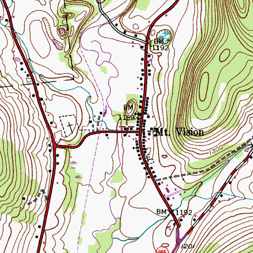 Topographic Map of Mount Vision Volunteer Fire Department, NY