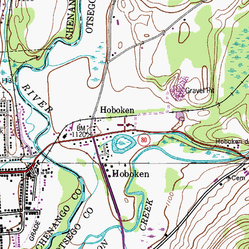 Topographic Map of Pittsfield Volunteer Fire Department, NY