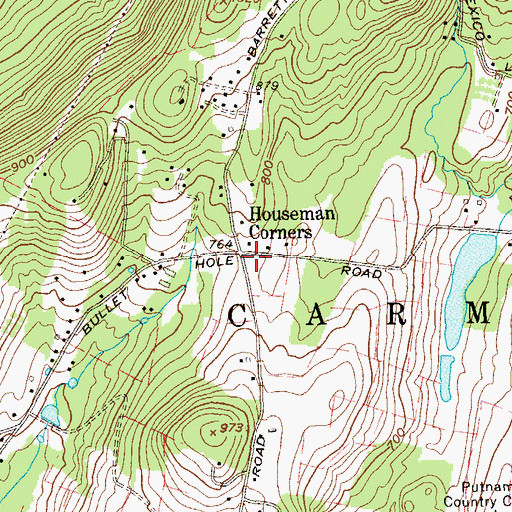 Topographic Map of Mahopac Falls Volunteer Fire Department Station 2, NY