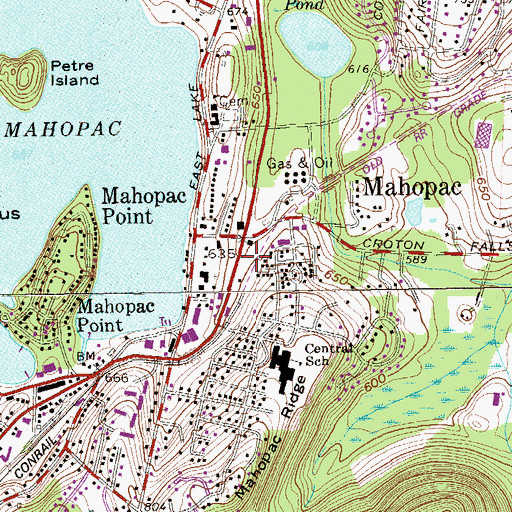 Topographic Map of Mahopac Volunteer Fire Department Station 1, NY