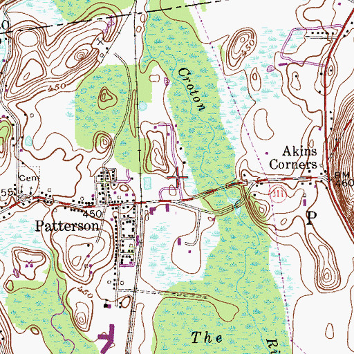 Topographic Map of Patterson Volunteer Fire Department Station 1, NY