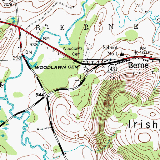 Topographic Map of Berne Volunteer Fire Department, NY