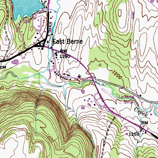 Topographic Map of Berne Fire District 3 Station 2, NY