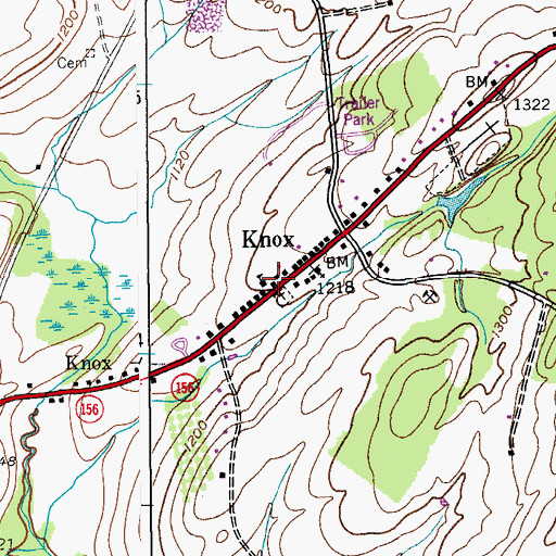 Topographic Map of Knox Fire District 16 Station 1, NY