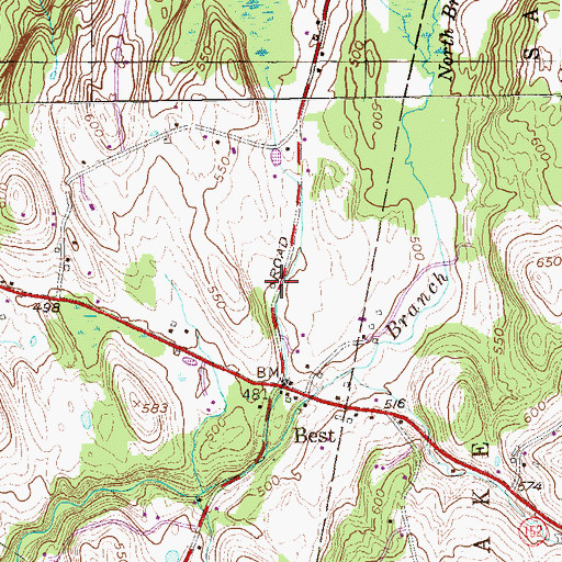 Topographic Map of Best Luther Volunteer Fire Company Station 1, NY