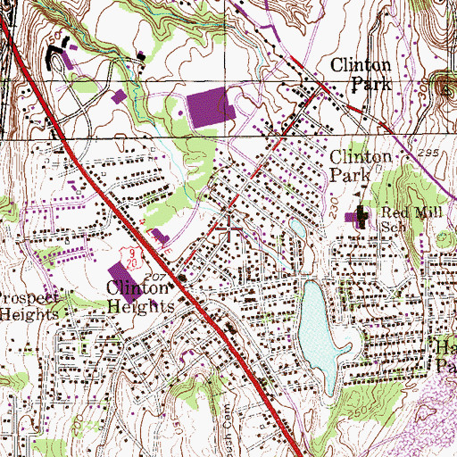 Topographic Map of Clinton Heights Fire Department Community Hose Company Station 2, NY