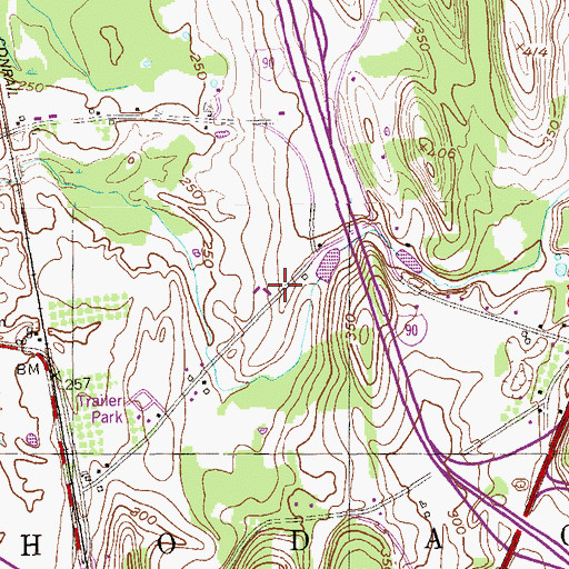Topographic Map of South Schodack Volunteer Fire Company, NY