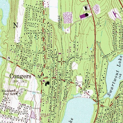 Topographic Map of Congers Fire Department Alert Hook Ladder and Engine Company 1 Station 2, NY