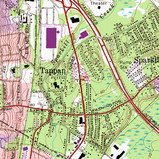 Topographic Map of Volunteer Fire Association of Tappan Substation, NY