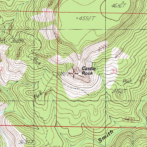 Topographic Map of Castle Rock, AZ