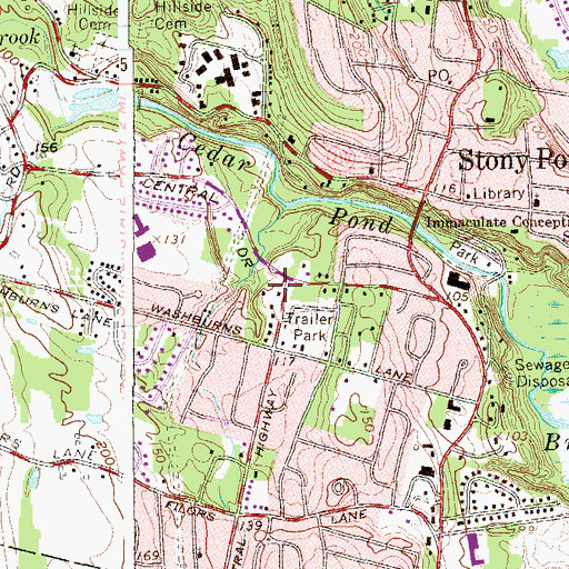 Topographic Map of Stony Point Volunteer Fire Department Wayne Hose Company 1 Substation, NY