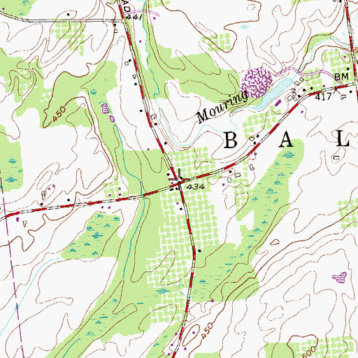 Topographic Map of Burnt Hills Volunteer Fire Department Station 2, NY