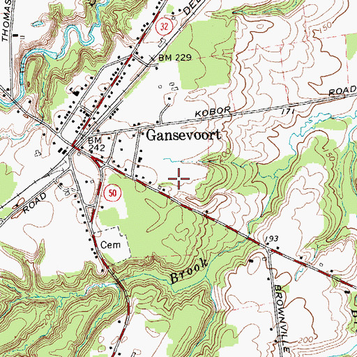 Topographic Map of Gansevoort Volunteer Fire Department, NY