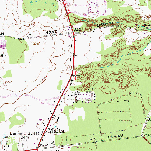 Topographic Map of Malta Ridge Volunteer Fire Company Station 2, NY
