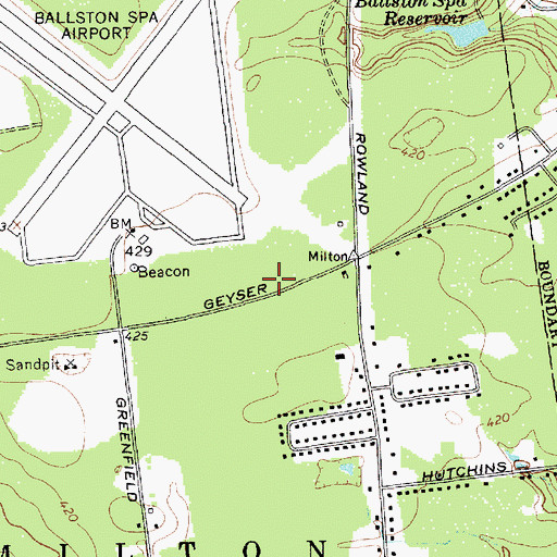 Topographic Map of Milton Fire District 1 Rock City Falls Volunteer Fire Company Geyser Road Station 2, NY