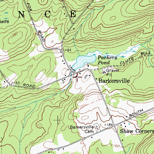 Topographic Map of Providence Volunteer Fire Department Barkersville Station, NY