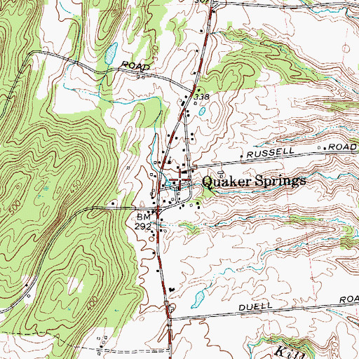 Topographic Map of Quaker Springs Volunteer Fire Department Station 1, NY