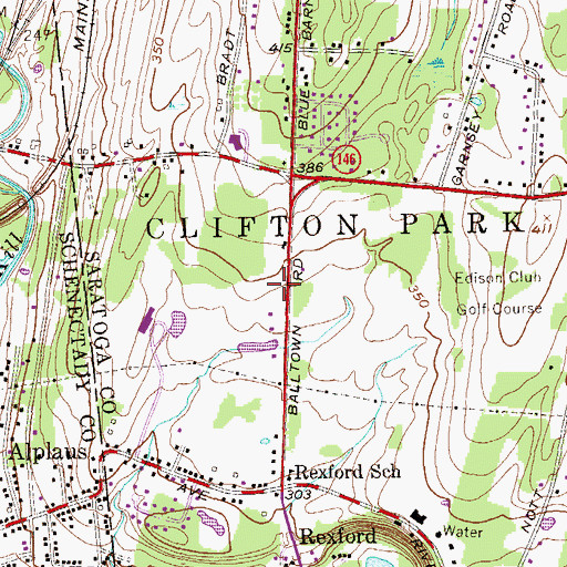 Topographic Map of Rexford Fire District, NY
