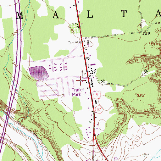 Topographic Map of Round Lake Volunteer Fire Department Station 2, NY